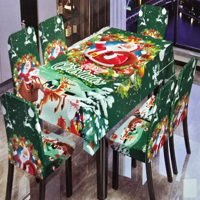 Manteles con fundas de sillas de 7 piezas 