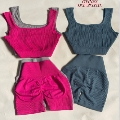 CONJUNTOS SHORT CON TOP CANELADOS