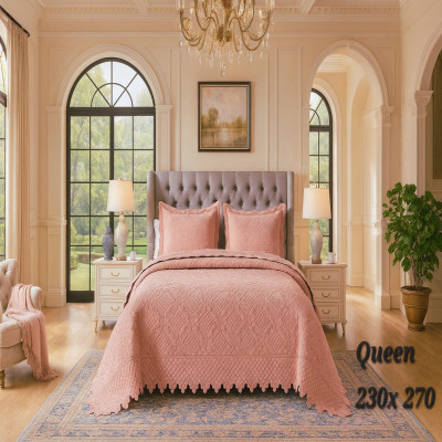 Cubre cama lisos  bordados